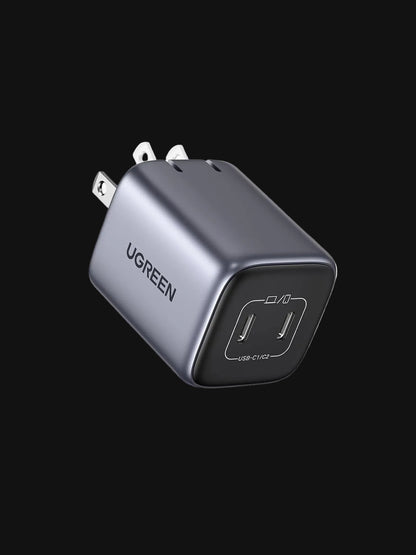 45w UGREEN 2 port power adapter on a white background. For sale in barbados by ZULVIRE  power labs.