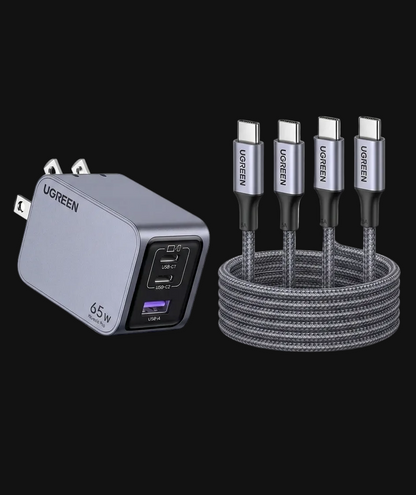 UGREEN 65w pro fast charging adapter and cables ZULVIRE barbados