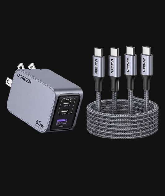 UGREEN 65w pro fast charging adapter and cables ZULVIRE barbados